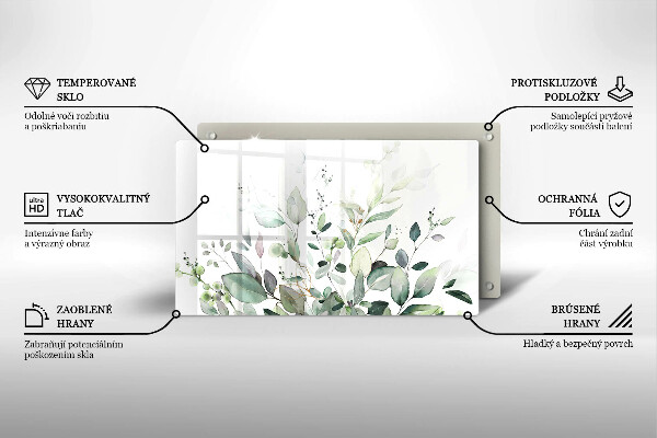 Skärbräda i härdat glas Akvarellväxter