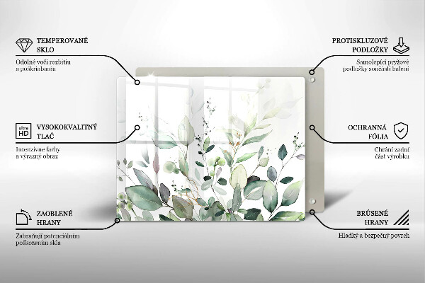 Skärbräda i härdat glas Akvarellväxter