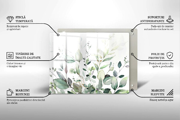 Skärbräda i härdat glas Akvarellväxter