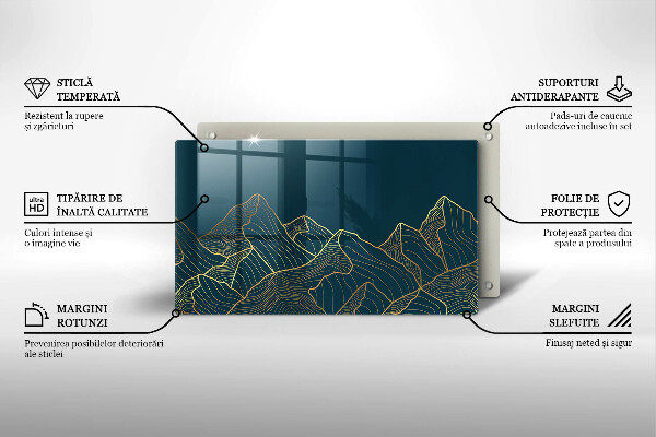 Skärbräda i härdat glas Abstrakta berg