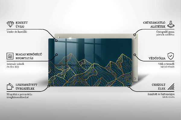 Skärbräda i härdat glas Abstrakta berg