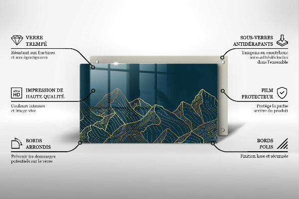 Skärbräda i härdat glas Abstrakta berg