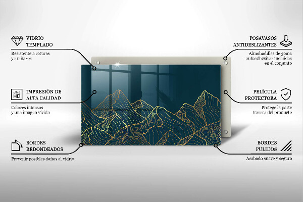 Skärbräda i härdat glas Abstrakta berg