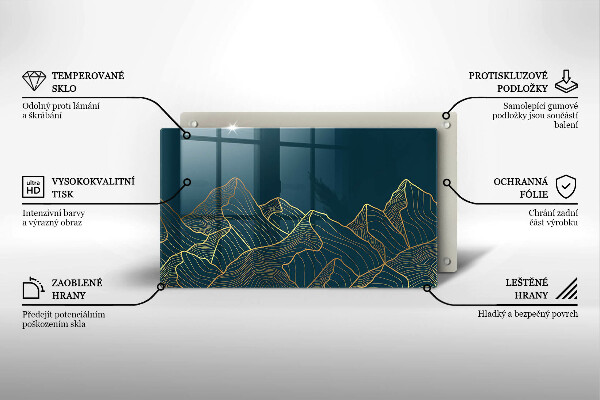Skärbräda i härdat glas Abstrakta berg