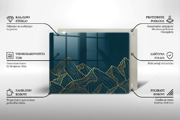 Skärbräda i härdat glas Abstrakta berg