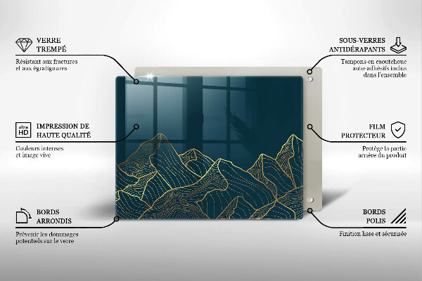 Skärbräda i härdat glas Abstrakta berg