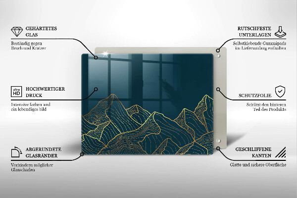 Skärbräda i härdat glas Abstrakta berg