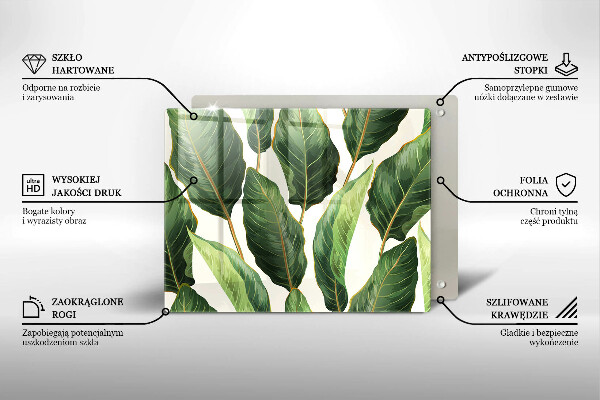 Skärbräda i härdat glas Bananblad