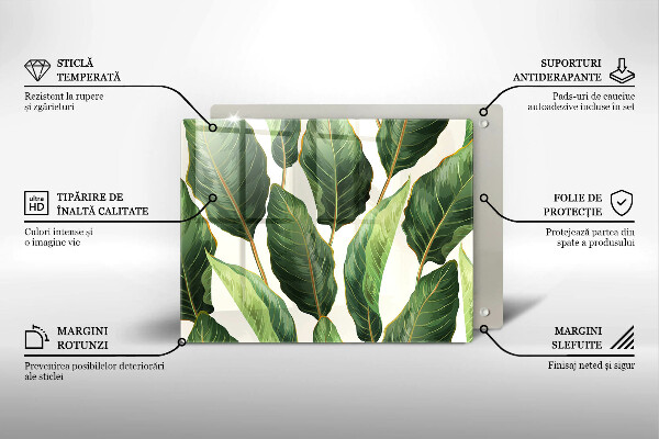 Skärbräda i härdat glas Bananblad