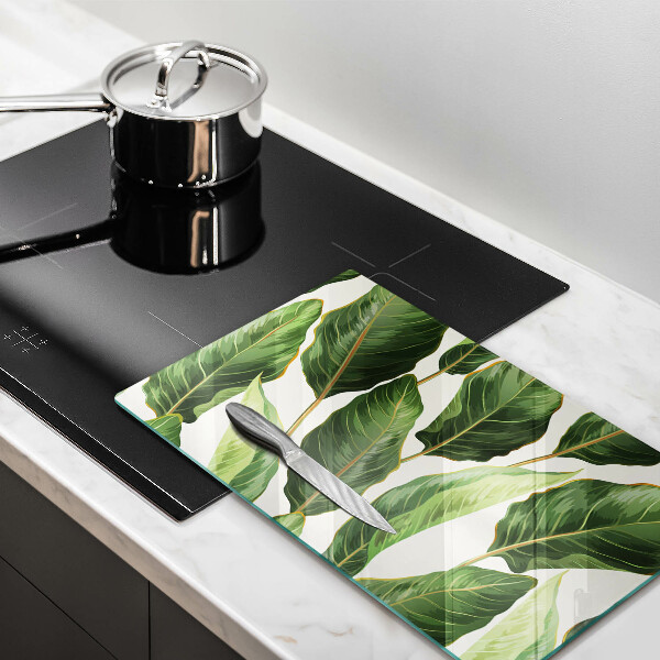 Skärbräda i härdat glas Bananblad