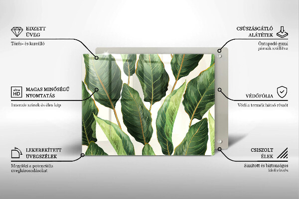 Skärbräda i härdat glas Bananblad