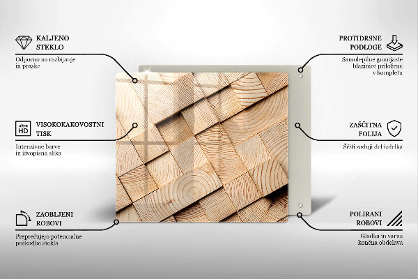 Skärbräda av glas Trärutor