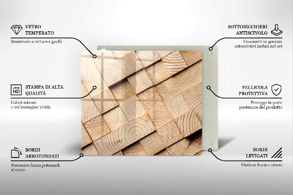 Skärbräda av glas Trärutor