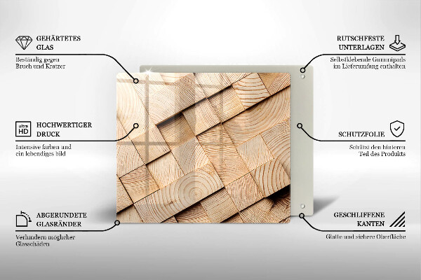Skärbräda av glas Trärutor