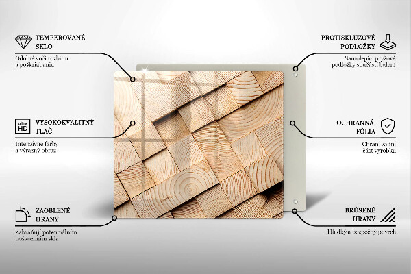 Skärbräda av glas Trärutor