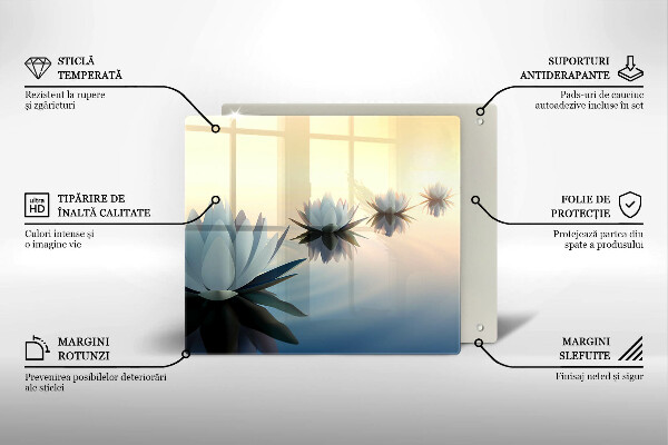 Skärbräda av glas Näckrosblommor