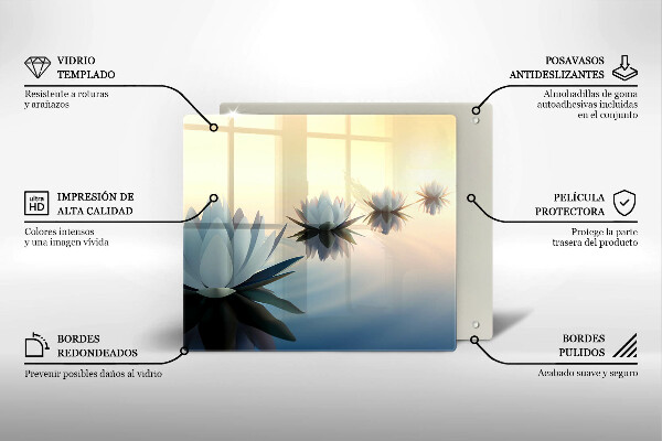 Skärbräda av glas Näckrosblommor