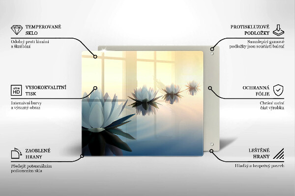 Skärbräda av glas Näckrosblommor