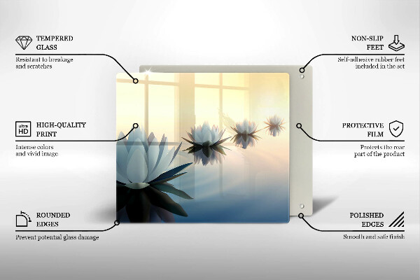 Skärbräda av glas Näckrosblommor