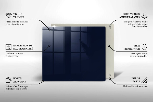 Skärbräda av glas Kolor granatowy