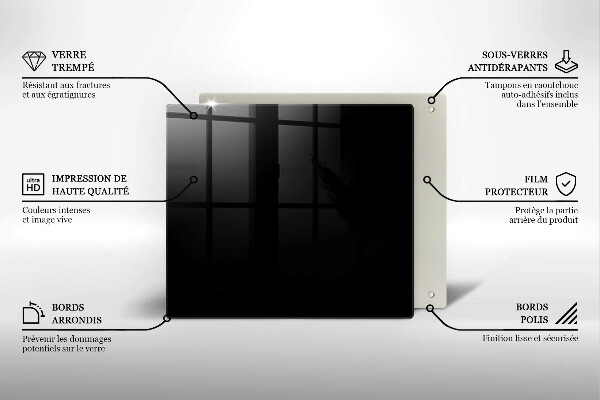 Skärbräda av glas Kolor czarny