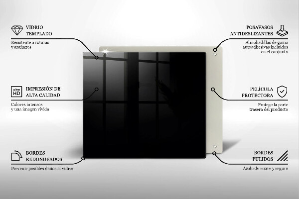 Skärbräda av glas Kolor czarny