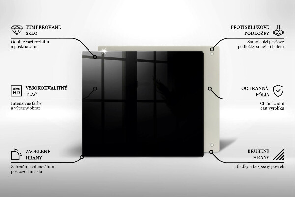 Skärbräda av glas Kolor czarny