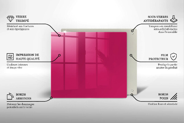 Skärbräda av glas Kolor różowy