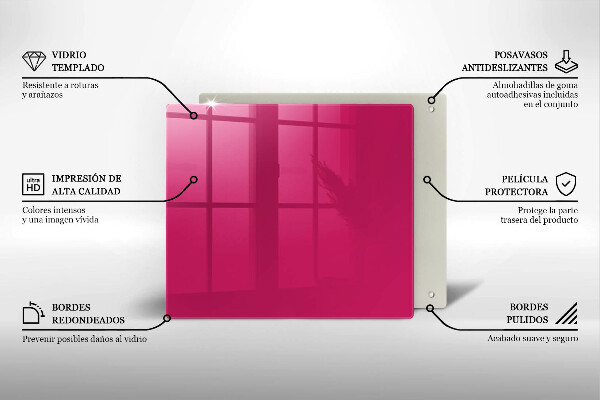 Skärbräda av glas Kolor różowy