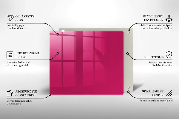 Skärbräda av glas Kolor różowy