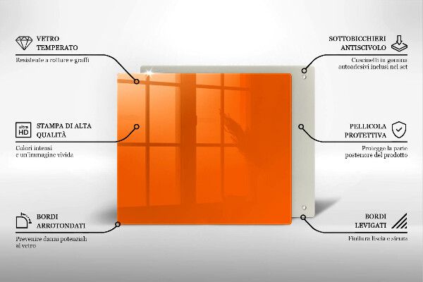 Skärbräda av glas Kolor pomarańczowy