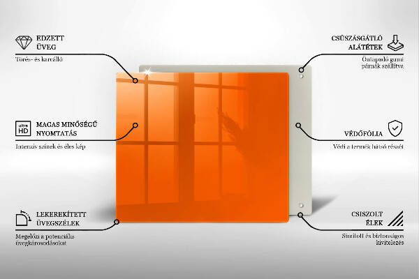 Skärbräda av glas Kolor pomarańczowy