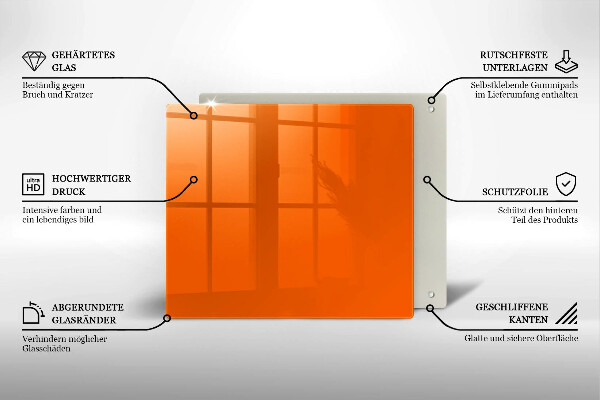 Skärbräda av glas Kolor pomarańczowy