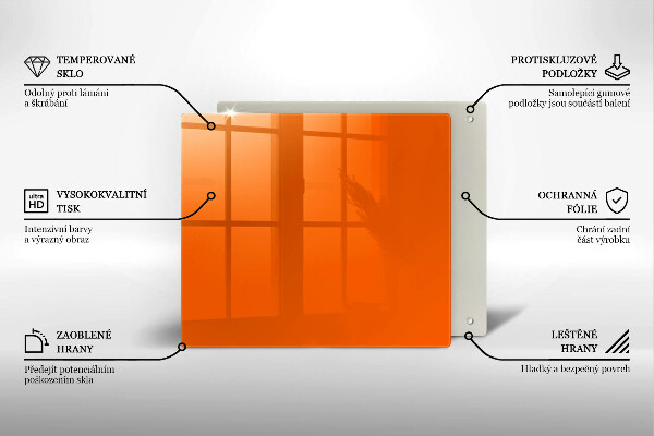 Skärbräda av glas Kolor pomarańczowy