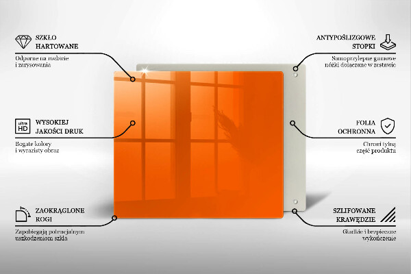 Skärbräda av glas Kolor pomarańczowy