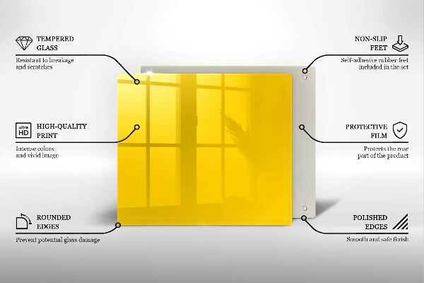 Skärbräda av glas Kolor żółty