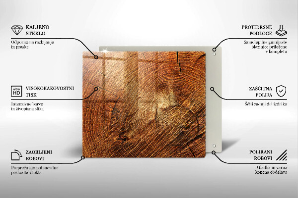 Skärbräda av glas Ringar av träträd