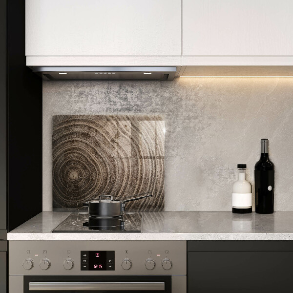 Skärbräda av glas Träd ringar trä