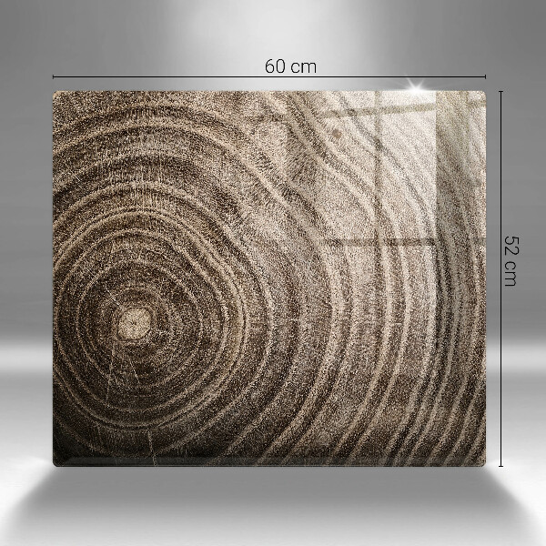 Skärbräda av glas Träd ringar trä