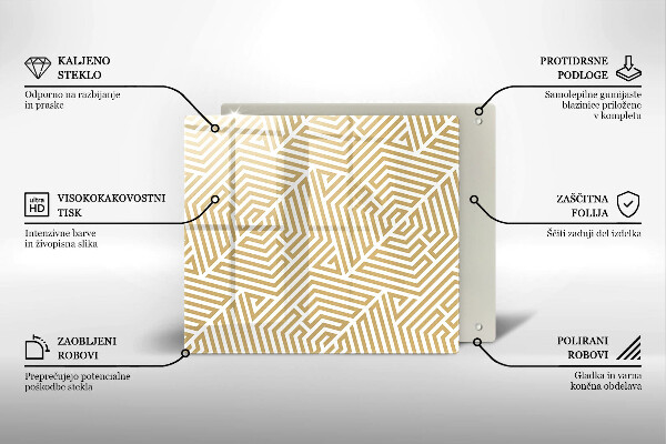 Skärbräda av glas Geometriska linjer