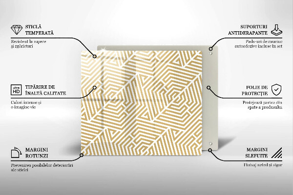 Skärbräda av glas Geometriska linjer