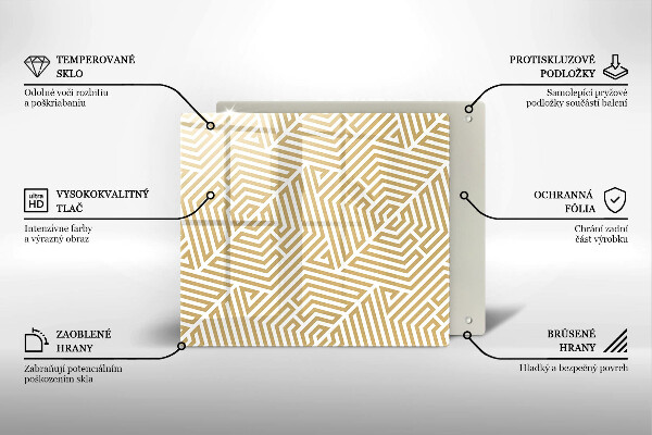 Skärbräda av glas Geometriska linjer