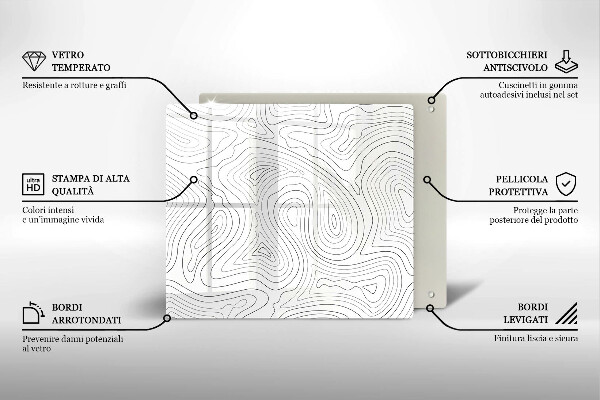 Skärbräda av glas Abstraktionsformer