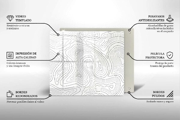 Skärbräda av glas Abstraktionsformer