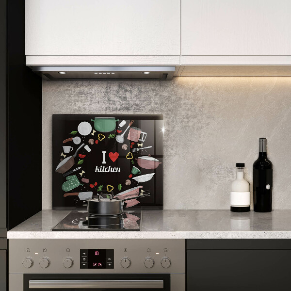 Skärbräda av glas Jag älskar köksillustration