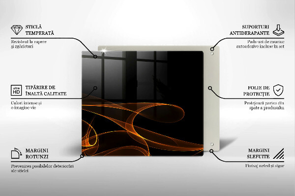 Skärbräda av glas Abstrakta linjer