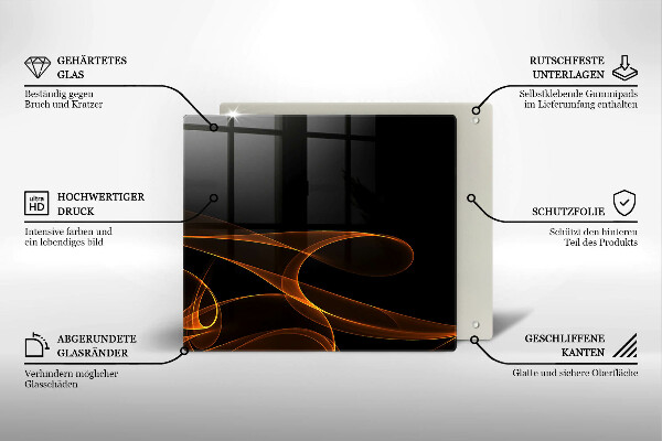 Skärbräda av glas Abstrakta linjer