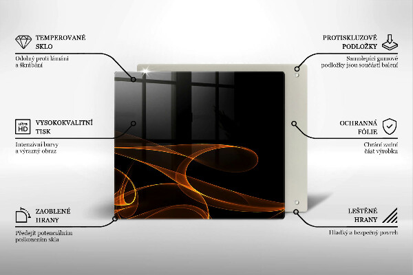 Skärbräda av glas Abstrakta linjer