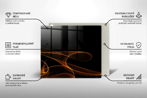 Skärbräda av glas Abstrakta linjer