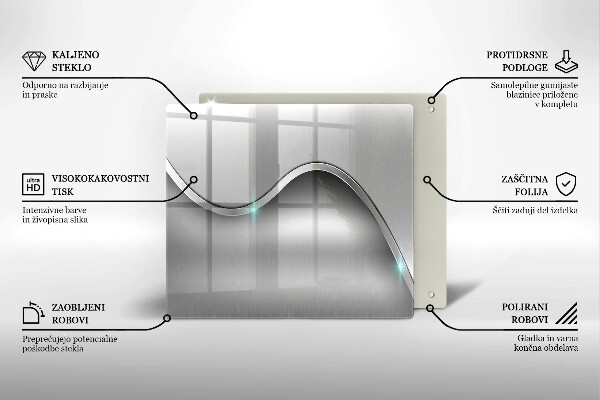 Skärbräda av glas Metallabstraktion